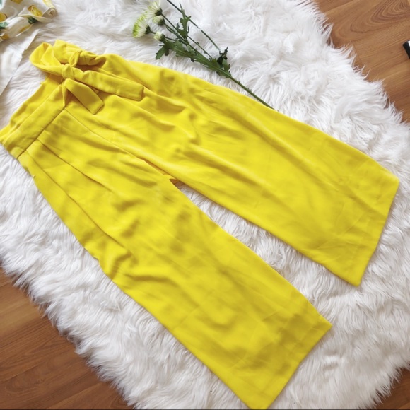 Zara Pants - {zara} yellow tie culottes